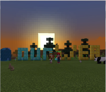 This is a photo that me and my friends 
   took.
   We made it out of diamonds, gold and many other blocks